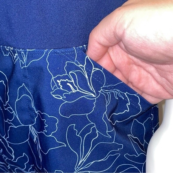 Pebble Beach Dry-Luxe Performance Navy Floral Golf Tennis Skort Skirt Size M - Picture 5 of 9